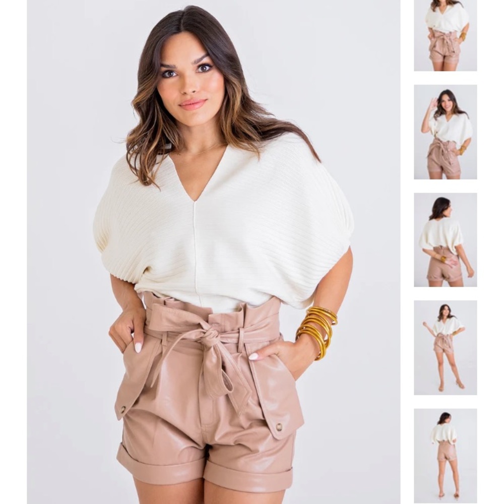 Karlie black pleather paperback shorts